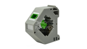 Din Rail Mount Box 35mm With Short Wing SC/APC Coupler  Single Mode - Simplex - Green