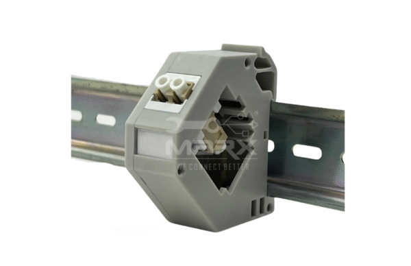 Din Rail Mount Box 35mm With Short Wing LC Coupler - Multi Mode - Duplex - Baige