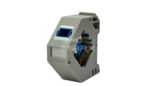 Din Rail Mount Box 35mm With Short Wing SC Coupler - Single  Mode - Simplex - Blue