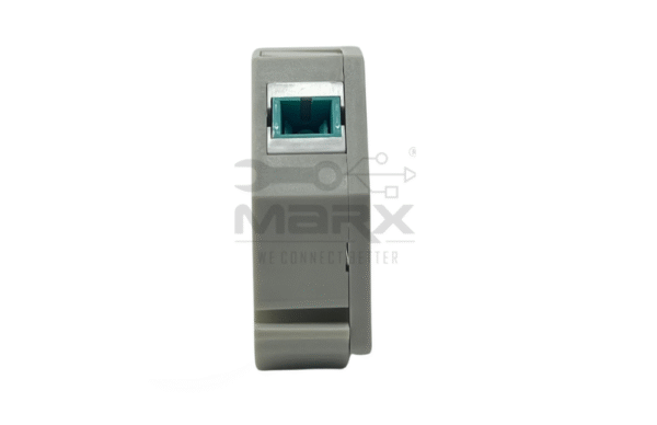 Marx Din Rail Mount Box 35mm With Short Wing SC Coupler - OM3  Mode - Simplex - Aqua Blue