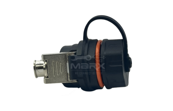 Marx - Made Of Nylon PA66 - M23 Water Proof Tube - Built In - RJ45  Cat - 6A Keystone Jack - Orange Ring - Only For Panel Wall Mount Use