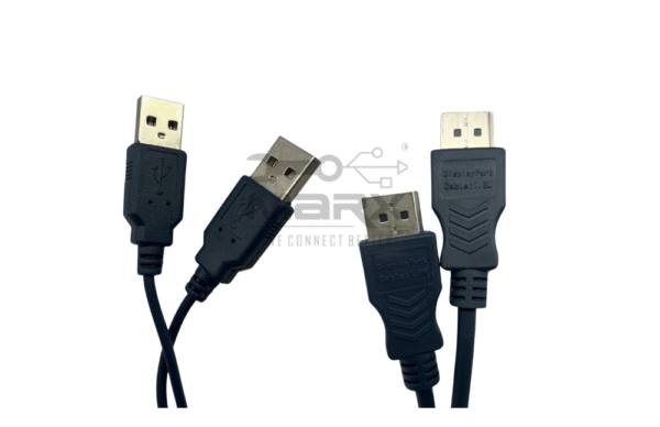 2 Port Display Bulit in cable KVM Switch