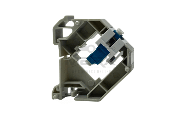 Din Rail Mount Box 35mm With Short Wing LC Coupler - Single Mode - Duplex - Blue