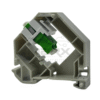 Din Rail Mount Box 35mm With Short Wing LC/APC Coupler - Single Mode - Duplex - Green