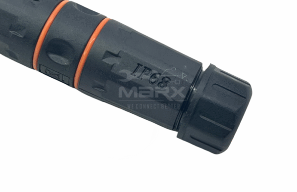 Marx - Made Of Nylon PA66 - M23 Water Proof Tube - IP68 Approved Built In - RJ45 Cat - 6A Coupler - Orange Ring - Double Tubes