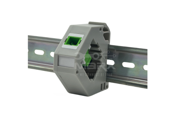 Din Rail Mount Box 35mm With Short Wing SC/APC Coupler  Single Mode - Simplex - Green