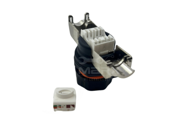 Marx - Made Of Nylon PA66 - M23 Water Proof Tube - Built In - RJ45  Cat - 6A Keystone Jack - Orange Ring - Only For Panel Wall Mount Use