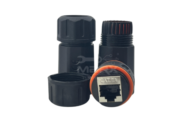 Marx - Made Of Nylon PA66 - M23 Water Proof Tube - IP68 Approved Built In - RJ45 Cat - 6A Coupler - Orange Ring - Double Tubes