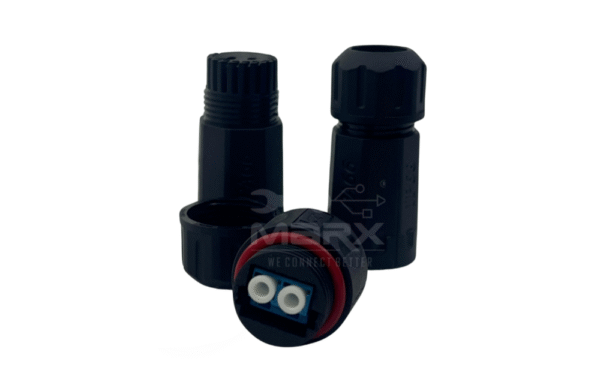 Marx - Made Of Nylon PA66 - M20 Water Proof Tube - IP68 Approved  Assembly With Detachable - LC Duplex Coupler - Single Mode - Blue
