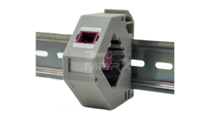 Din Rail Mount Box 35mm With Short Wing LC Coupler - OM4 Mode - Duplex - Purple