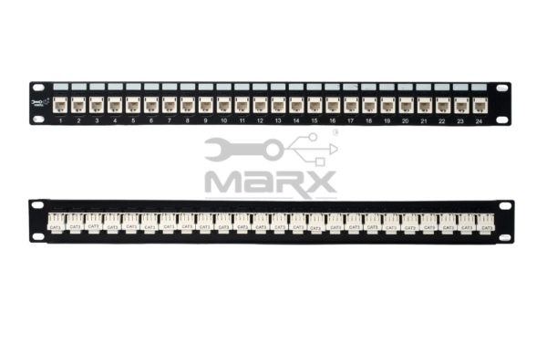 24Port Cat - 3 Loaded Patch Panel - 90°