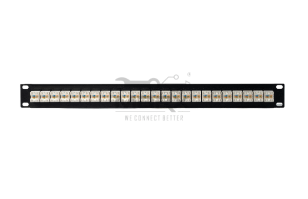24Port Cat - 5e Loaded Patch Panel - 180°