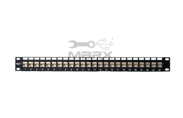 24Port Cat - 6a - UTP Loaded Patch Panel - 180°
