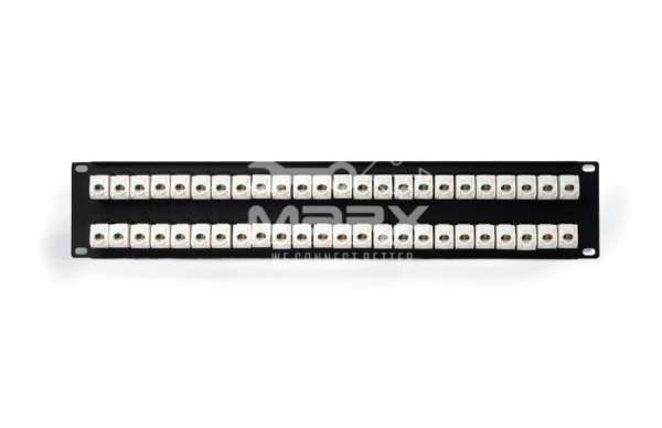 2U - 48Port Cat - 6a - UTP loaded Patch Panel - 180°