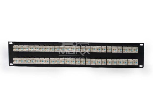 2U - 48Port Cat - 6 loaded Patch Panel - 180°
