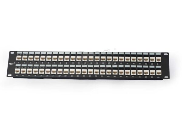 2U - 48Port Cat - 6 loaded Patch Panel - 180°